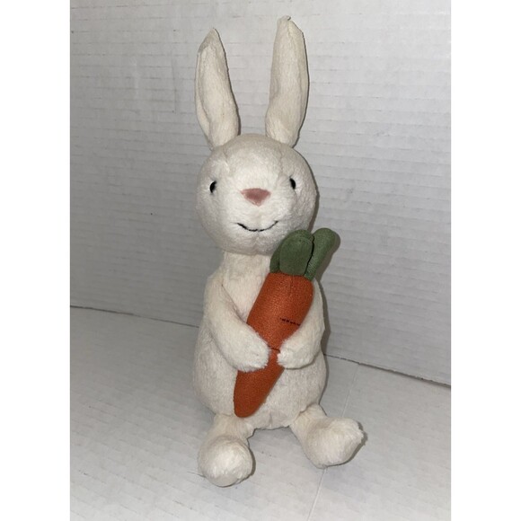 Jellycat Bobbi Bunny with Carrot Plush Easter Stuffed White Rabbit 9" Retired - Picture 2 of 10